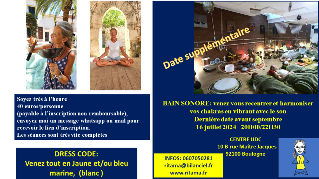 bain sonore le 16 juillet avec Ritama